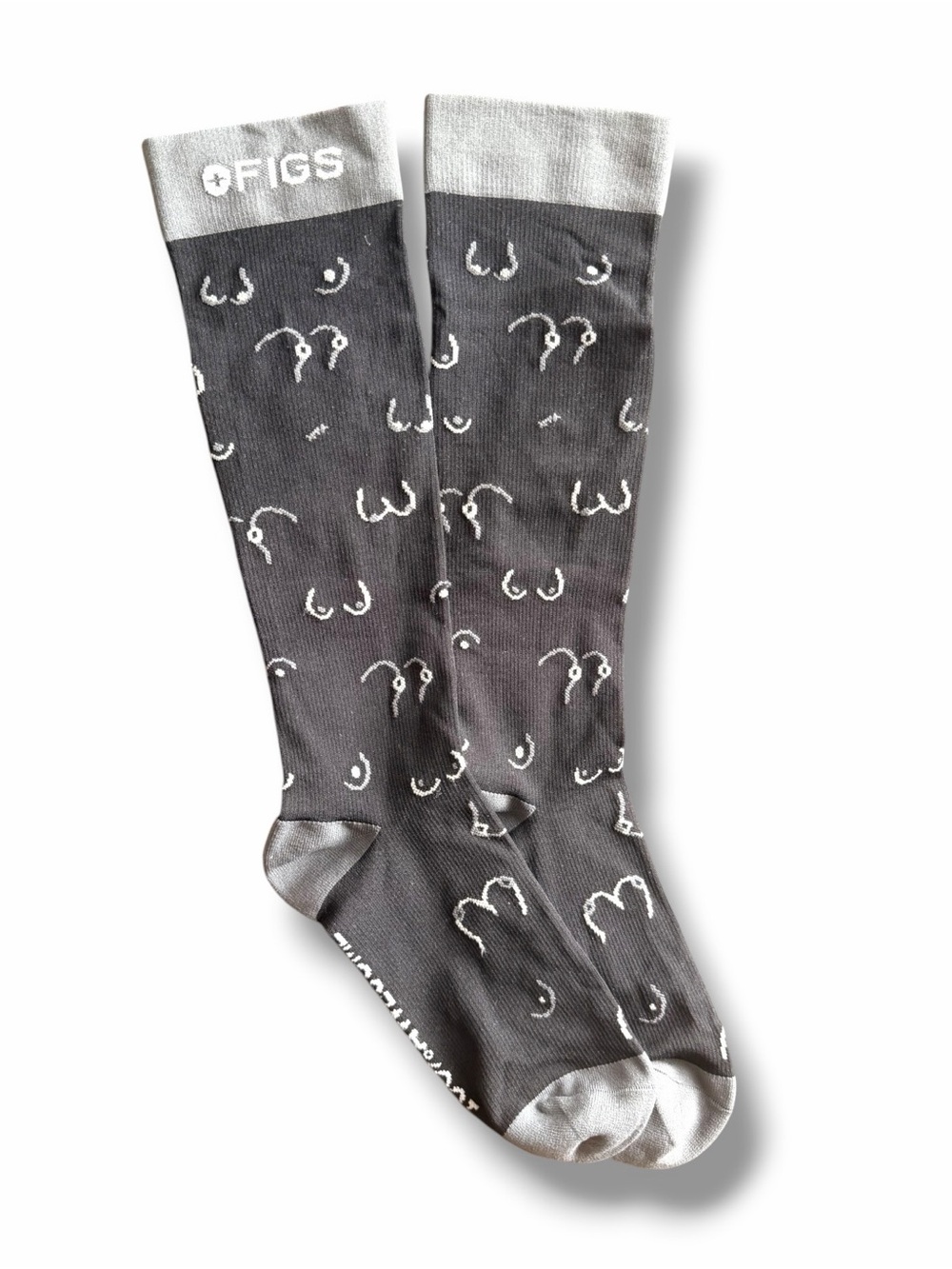 FIGS Limited Edition Breast-Patterned Compression Socks Size Small Unisex